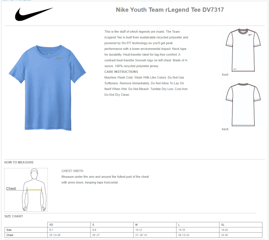 Nike Short Sleeve Options